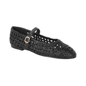 Tiffany & Fred Paris Crochet Leather Flat, Black
